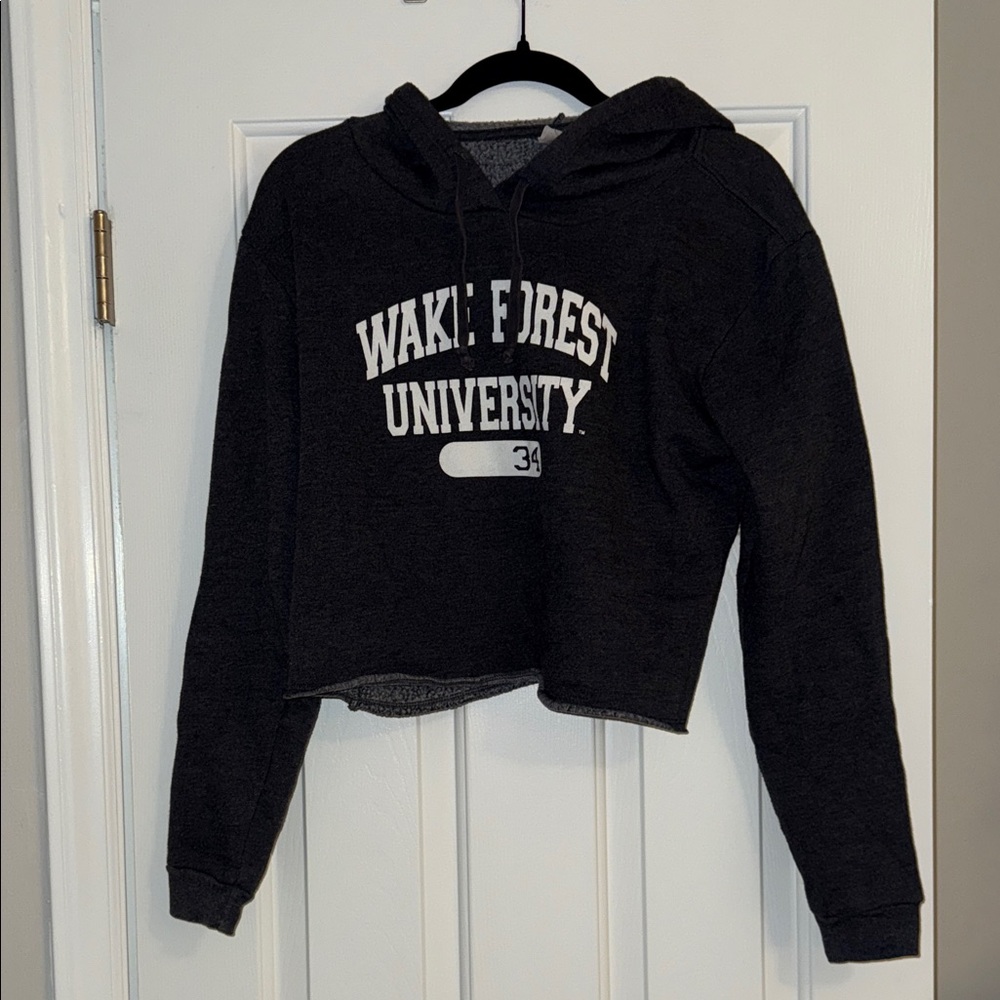 Blue 84 Women's Charcoal Hoodie with Wake Forest Print
